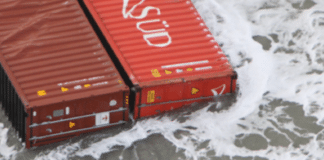 containers op Noordzee
