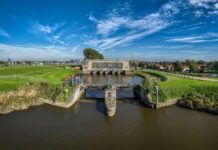 Aannemers aan de slag met renovatie Keersluis en Mallegatsluis Gouda Boezemgemaal met Keersluis (foto: Van de Ven).
