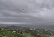 Foto: de atmosferische rivier hangt maximaal 2,5 kilometer hoog doorgaans (hier boven Andalusië, foto Water News Europe).